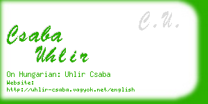 csaba uhlir business card